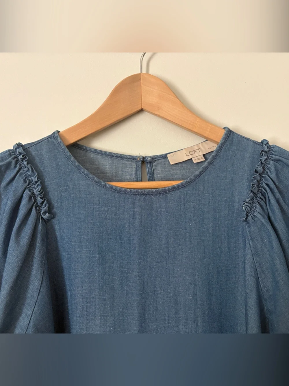 Lightweight Denim Style Blouse - Blue